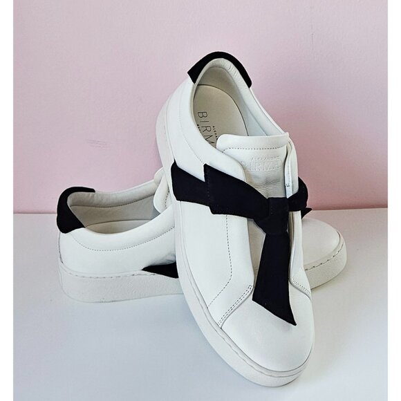 Alexandre Birman Clarita Bow Shearling Leather Sneakers - Picture 3 of 7
